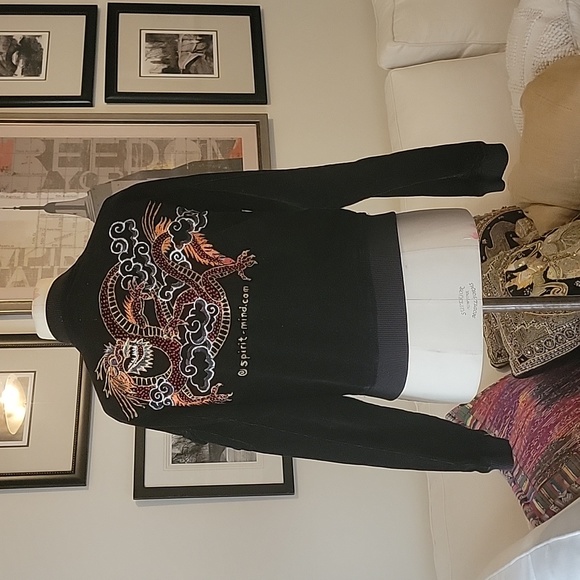 sashimi Jackets & Blazers - Sashimi Corduroy handpainted dragon Cropped jacket made in Hong Kong